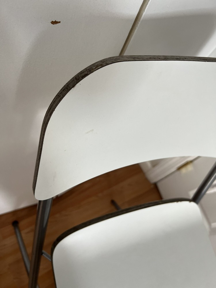 Two Ikea Foldable Bar Chairs White Color For Pick Up Local