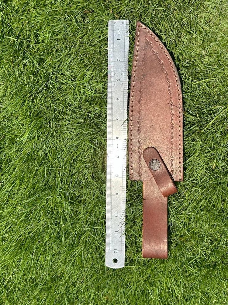 EDC LEATHER ENGRAVED CUSTOM HANDMADE SHEATH FOR FIXED BLADE KNIFE / HOLSTER