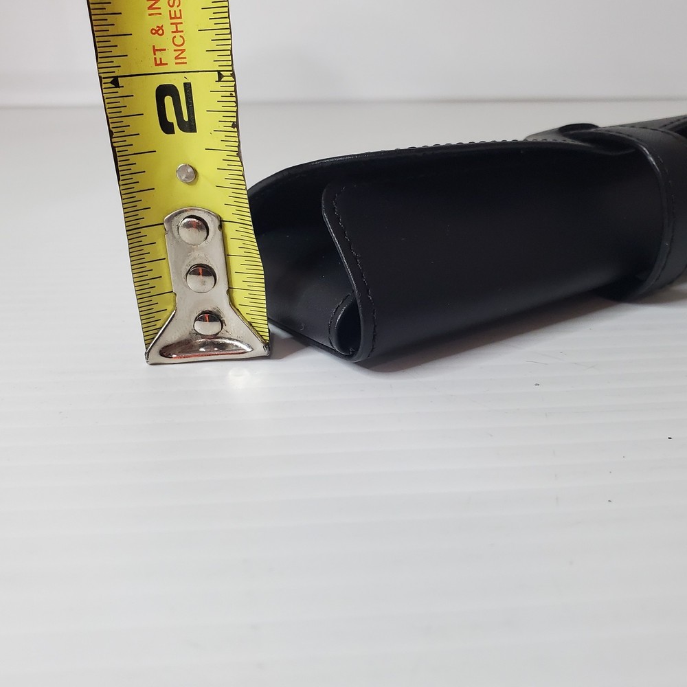 Black Leather Pen Pouch Case Single New In Box Envelope Style