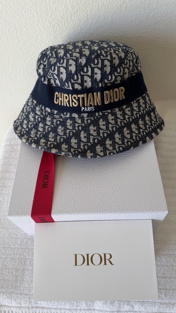 Christian Dior Oblique Monogram Blue/Beige Bucket Hat