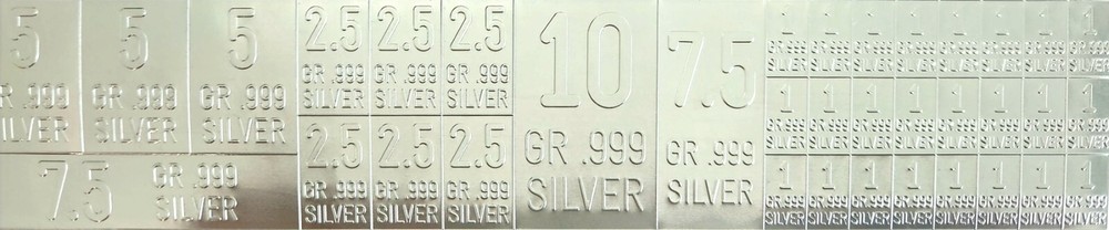 Fine Silver Gram Pull Apart Bars .999 Pure Silver K