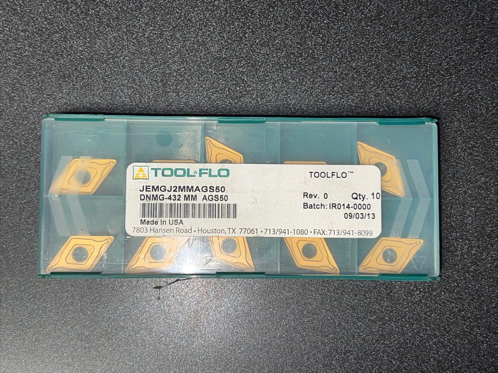 TOOLFLO Carbide Turning Insert DNMG432-MM - Pack of 10