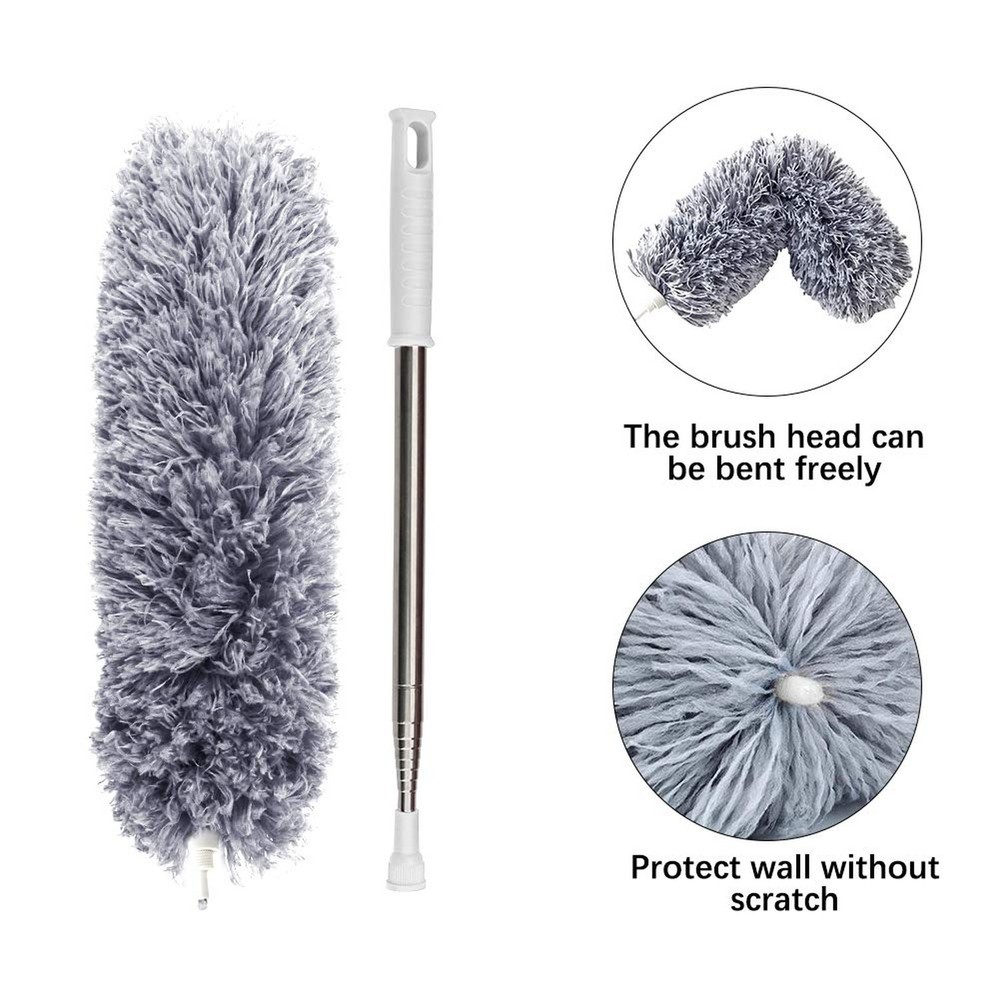 DELUX Microfiber Feather Duster Extendable Duster with 100 inches Extra Long ...