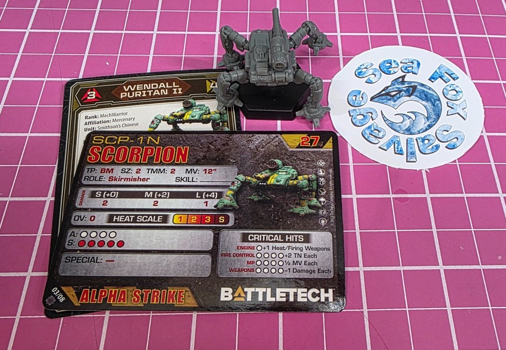 BattleTech Scorpion Mech -- Inner Sphere Security Lance + Cards
