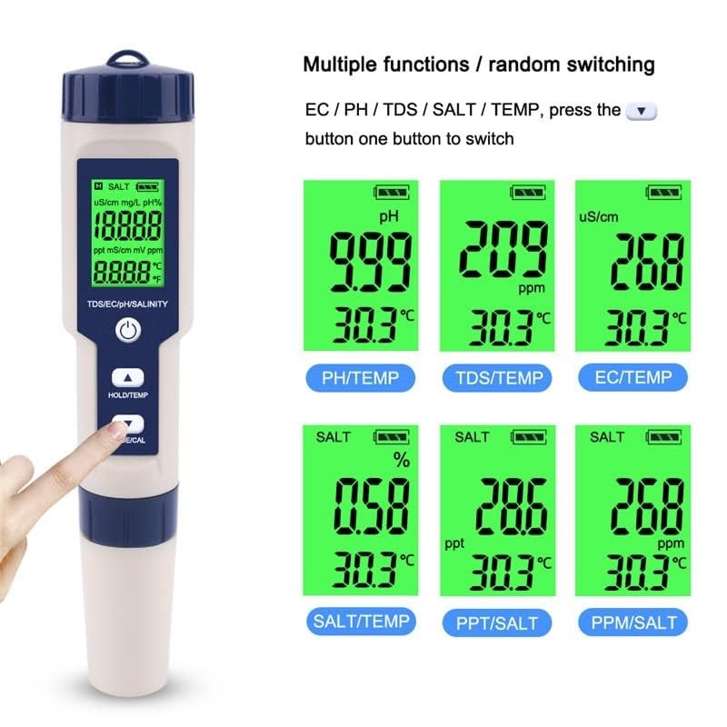 High Accuracy Salinity PH Tester for Pools & Aquariums