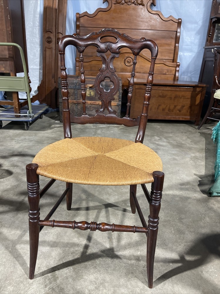 19th Century Saber Leg Rush Seat