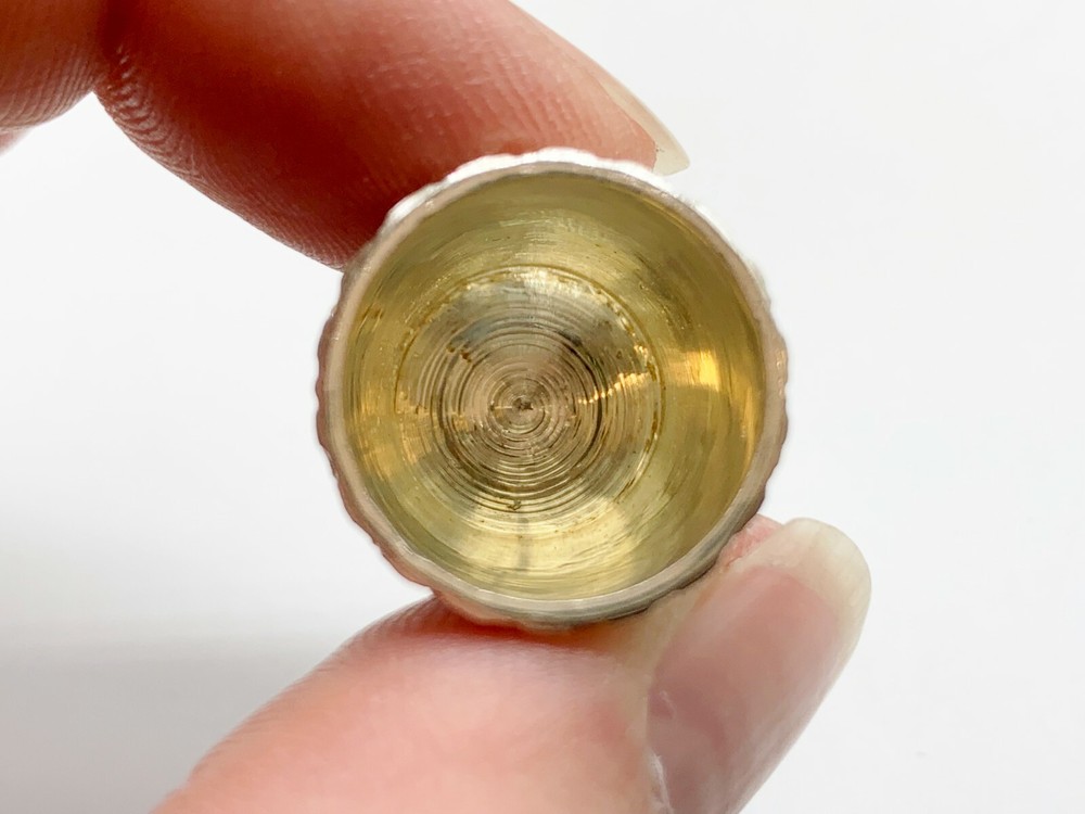 ANTIQUE SOLID STERLING SILVER STARBURST PATTERN SEWING THIMBLE