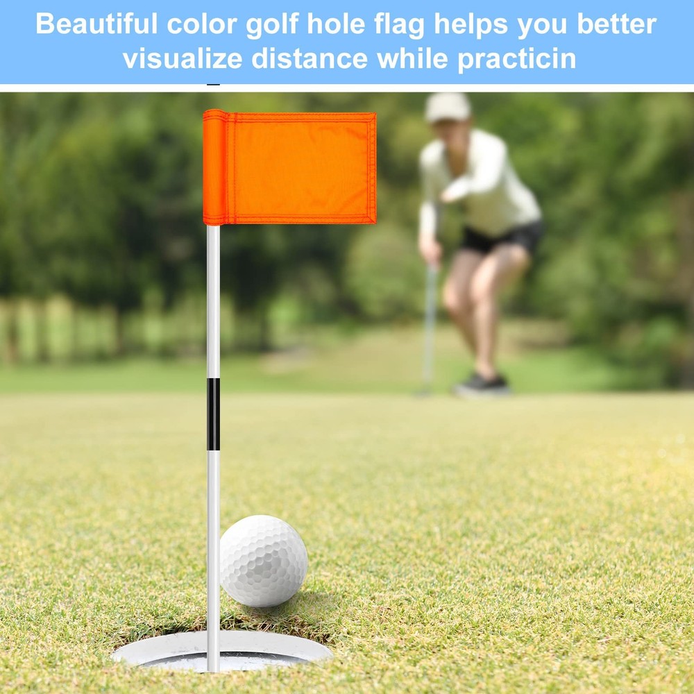 12 Pcs Solid Golf Flag Target Flag with Tube Inserted Waterproof Putting Gree...