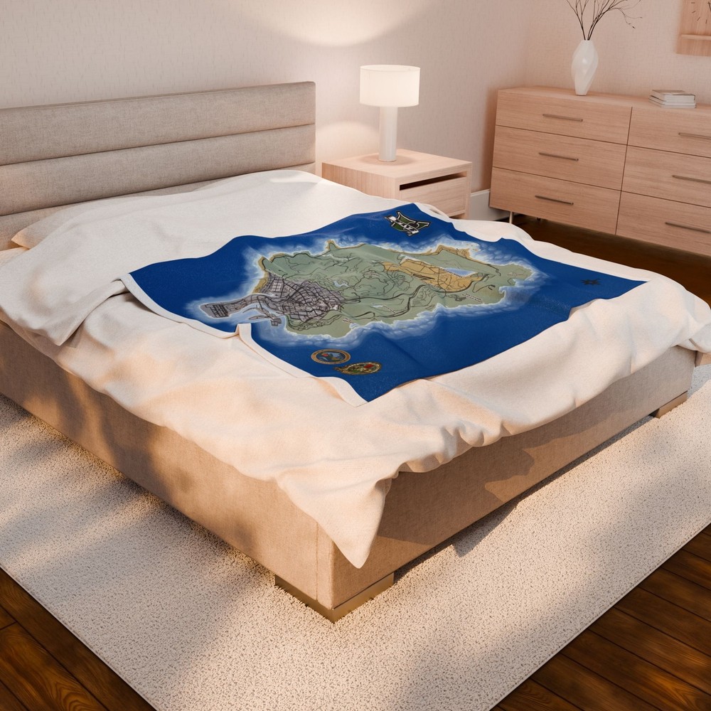 GTA 5 Roadmap Labels Map Island Blanket