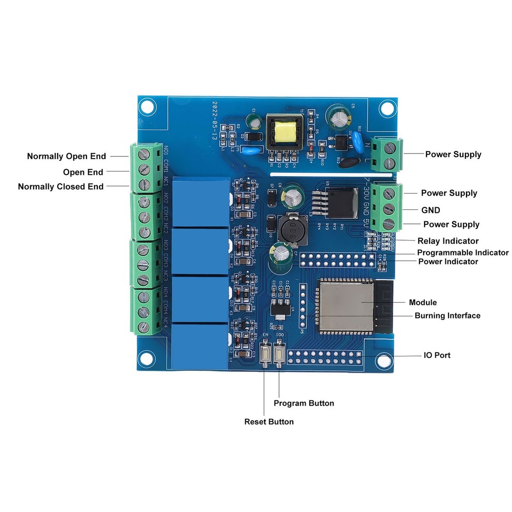 32 Development Board 4 Way Relay Module Programmable Development Board Module