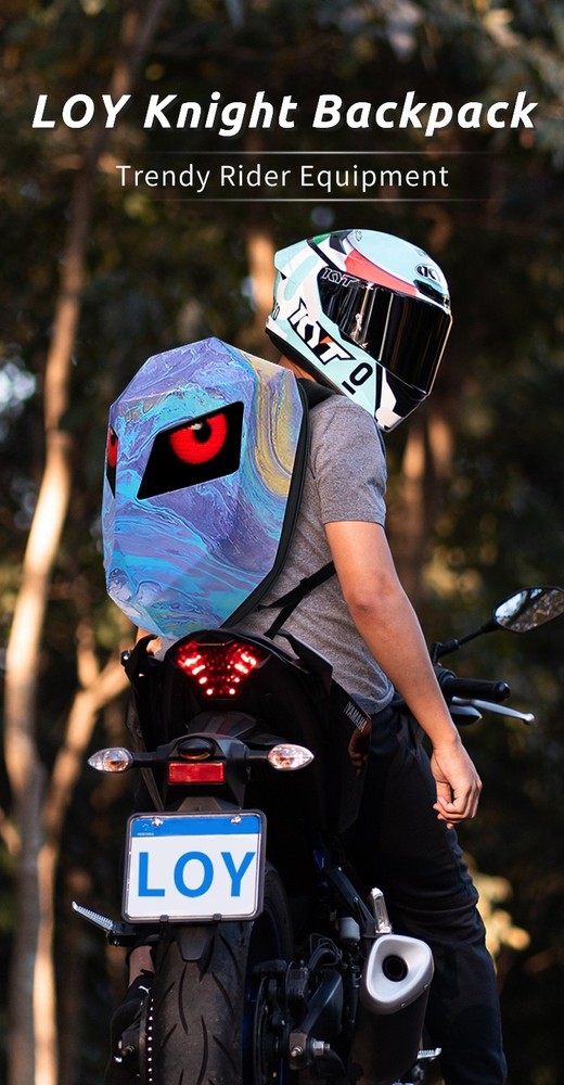 New Cool Tech LED Motorcycle Iron Man Backpack with Illuminated Eye Display
