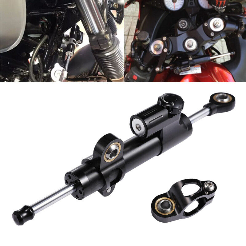 CNC Black Universal Adjustable Steering Damper Stabilizer Motorcycle Accessories