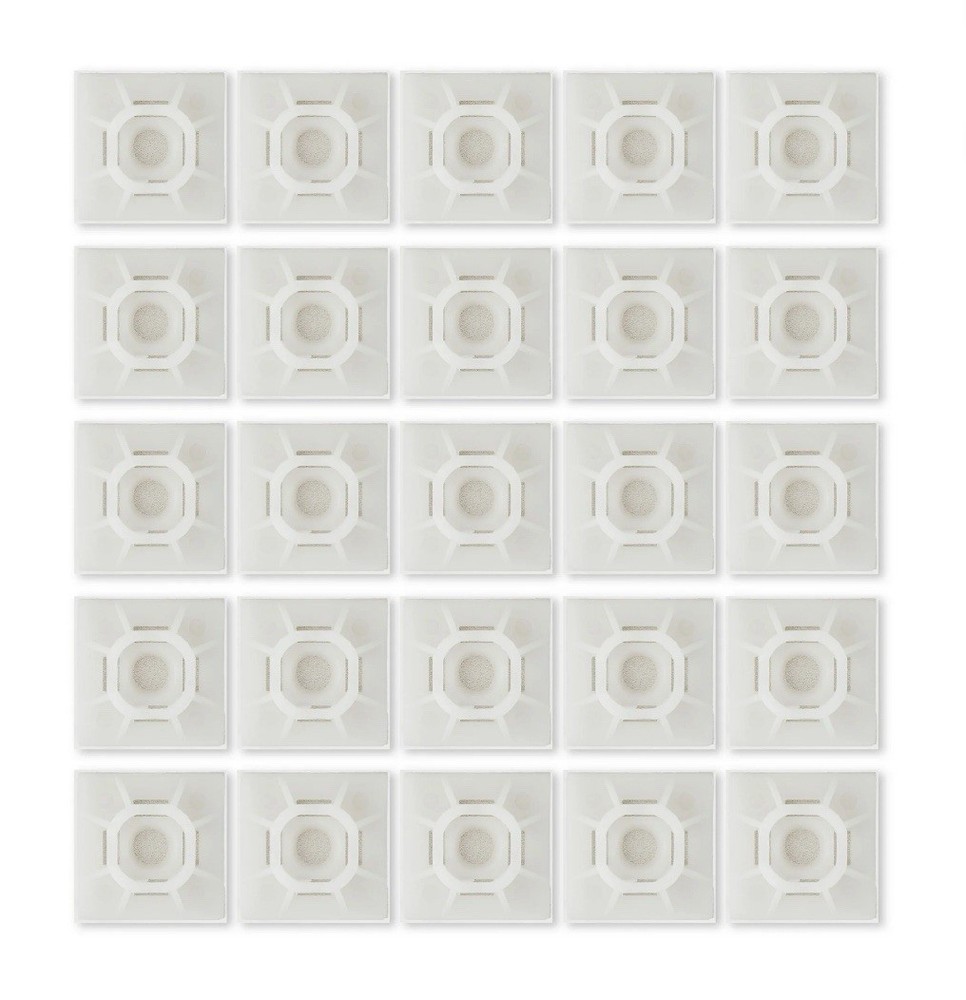 25-Pack HYPER TOUGH 1 x 1 Cable Tie Mounting Bases Self Adhesive Backing