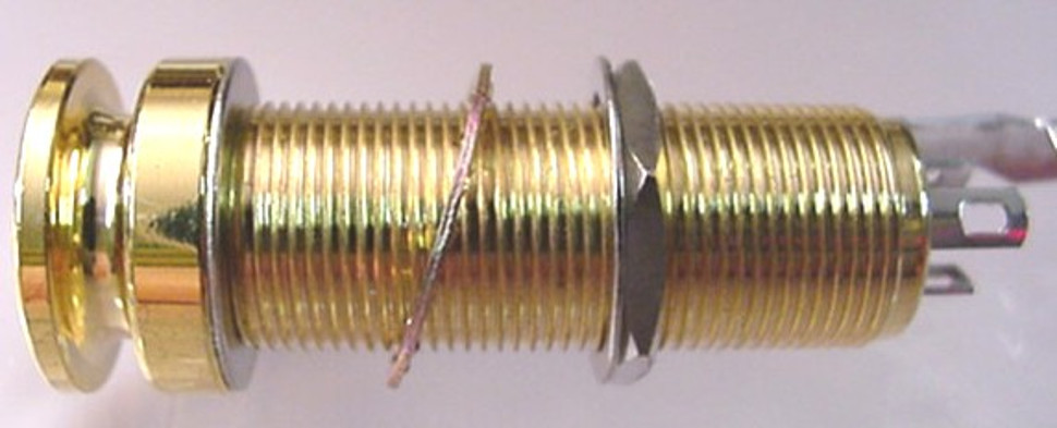 GOLD THREADED CYLINDER JACK FOR GUITAR endpin jack