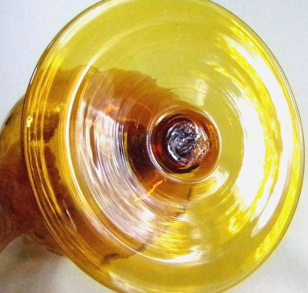 Brandy Snifter 10" Amber Optical Glass Twisted Stem Vase
