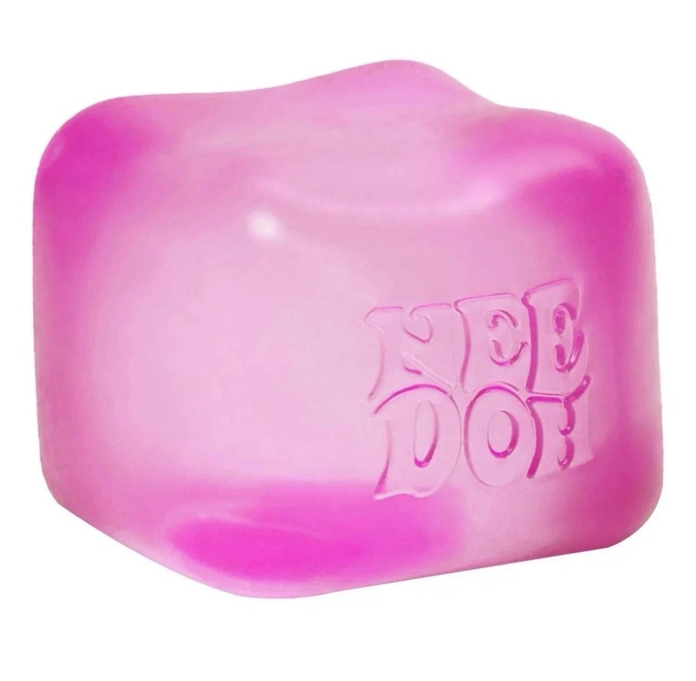 Nee Doh Nice Cubes Ice Cube Toy Fidget Super Solid Squish Pink