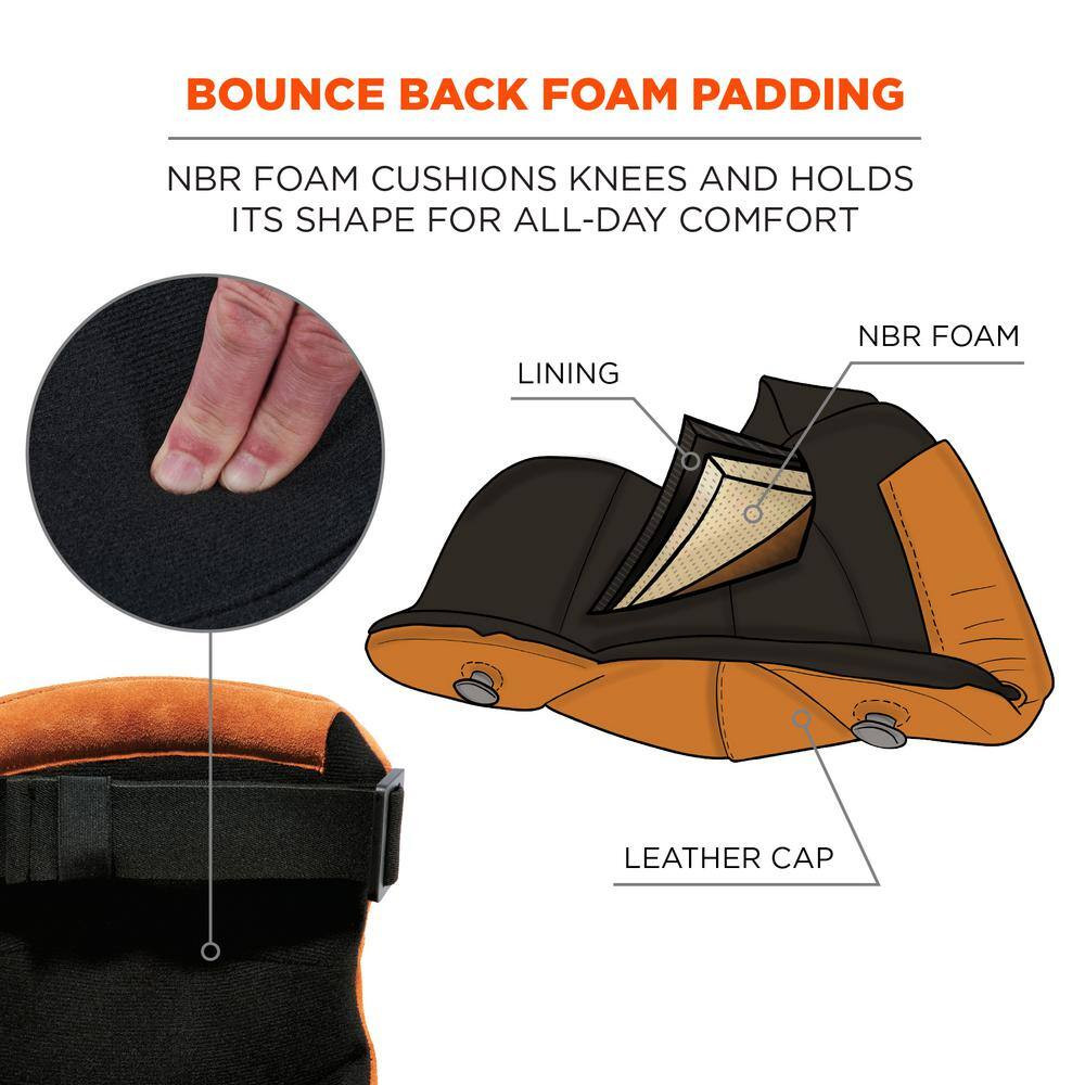 Proflex Leather Knee Pads - Wide Soft Cap