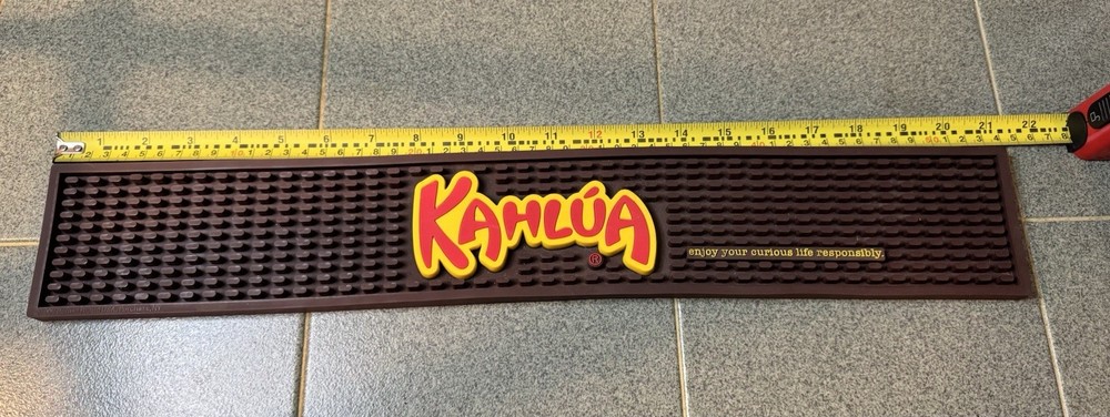 Kahlua Rail Runner Rubber Bar Spill/Drip Mat - 21" long