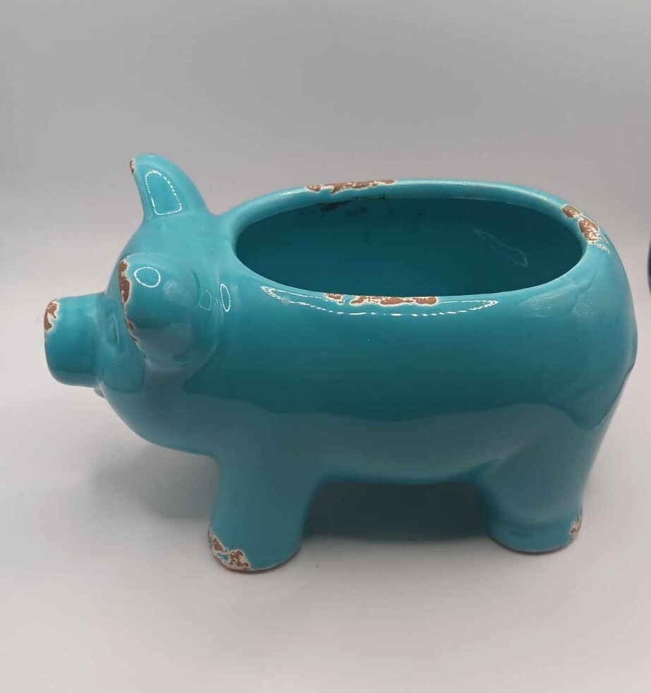 Pig Planter Ceramic 5.5” Long X 3” Tall