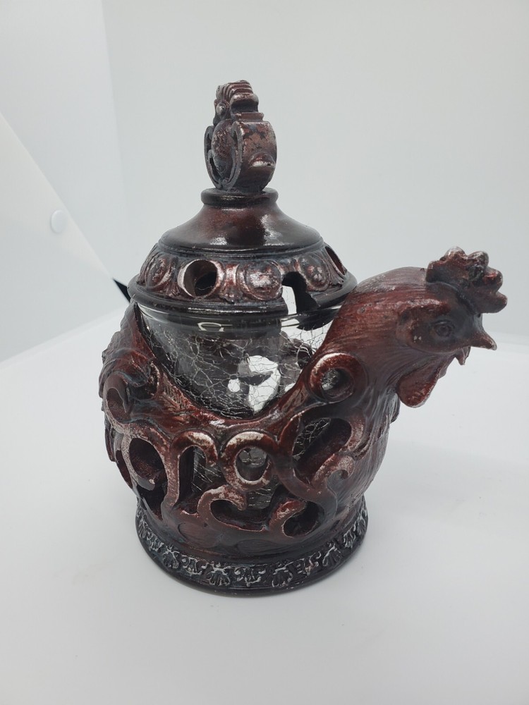 Three Rooster Incense Burner With Tray