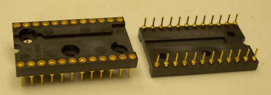24 Pin DIP Socket - Gold Machined Pins - Augat