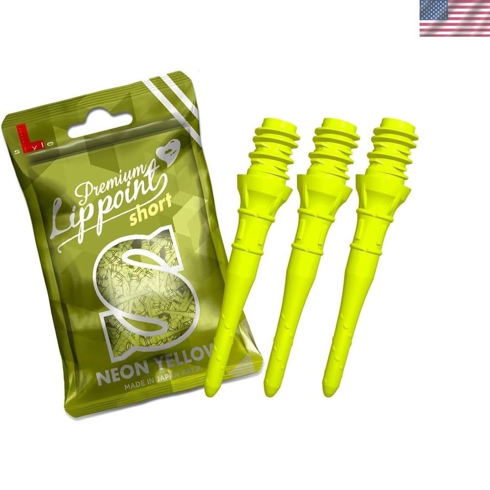 30  Soft Tip Dart Points – 2BA Thread, Made in Japan, Bright Yellow
