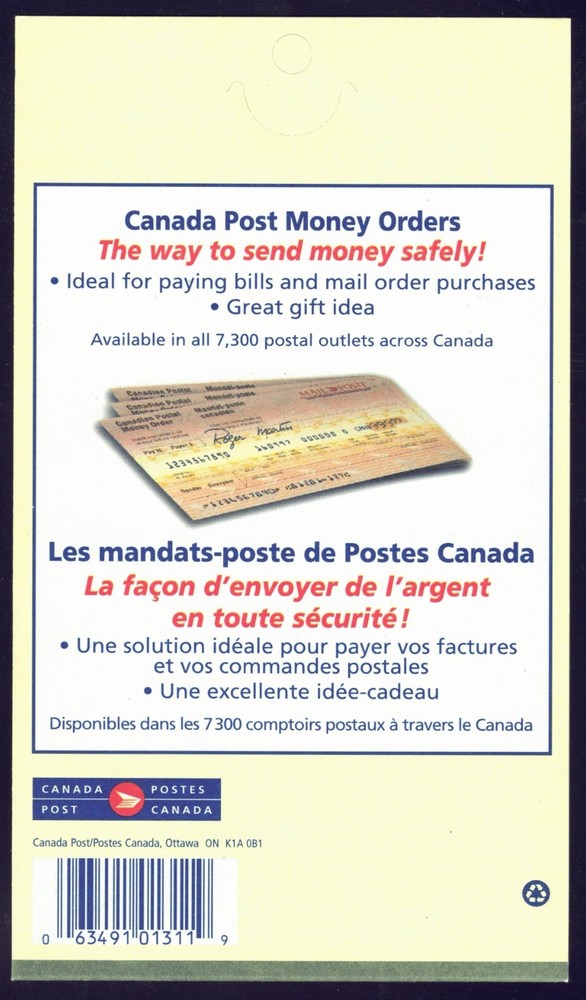 Canada sc#1734a Canals, Booklet Bk208b, Mint-NH