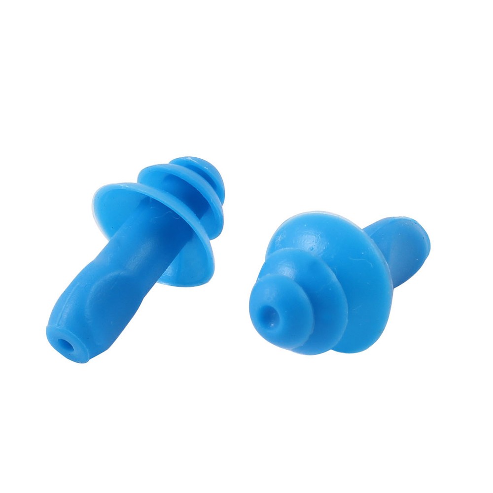 2 Pieces  Blue Silicone Swimming Training Ear Guard Earplugs