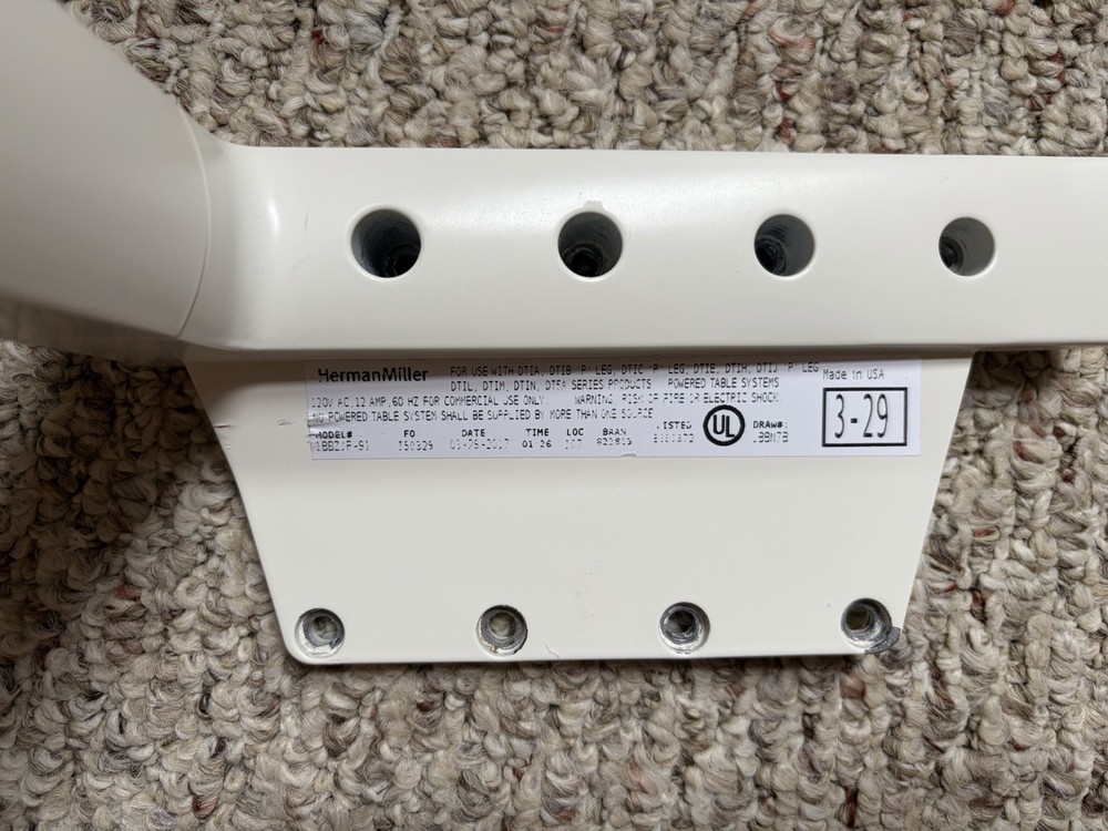 Herman Miller Everywhere C-Leg Table Base Set (4) - White - with Locking Wheels