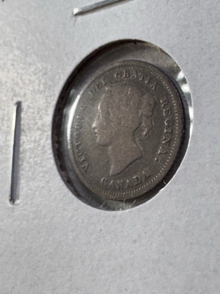 1880-H Canada 5 Cents Small Silver Coin