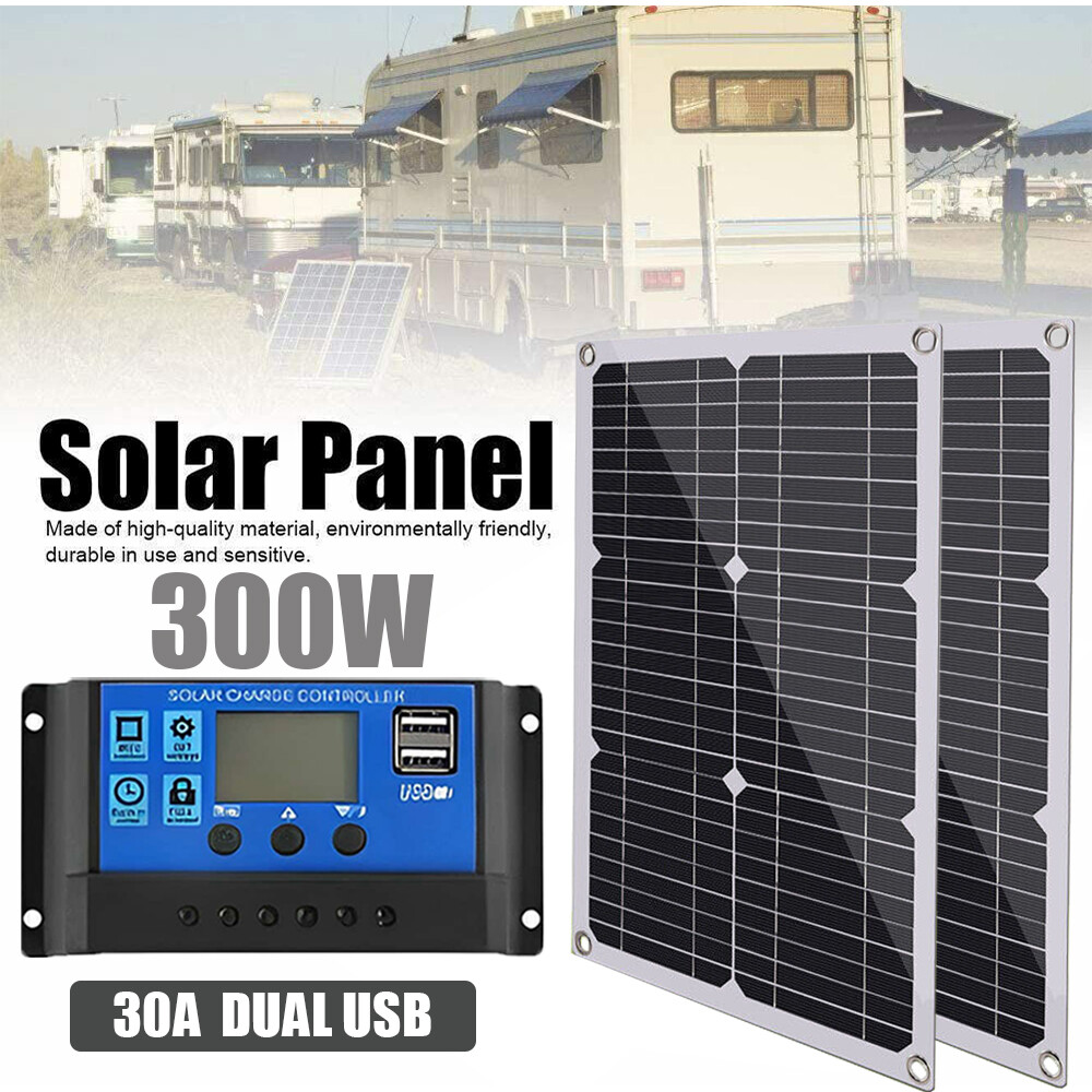 30A Controller PWM + Semi-Flexible Solar Panel kit Rv Marine Boat Off Grid