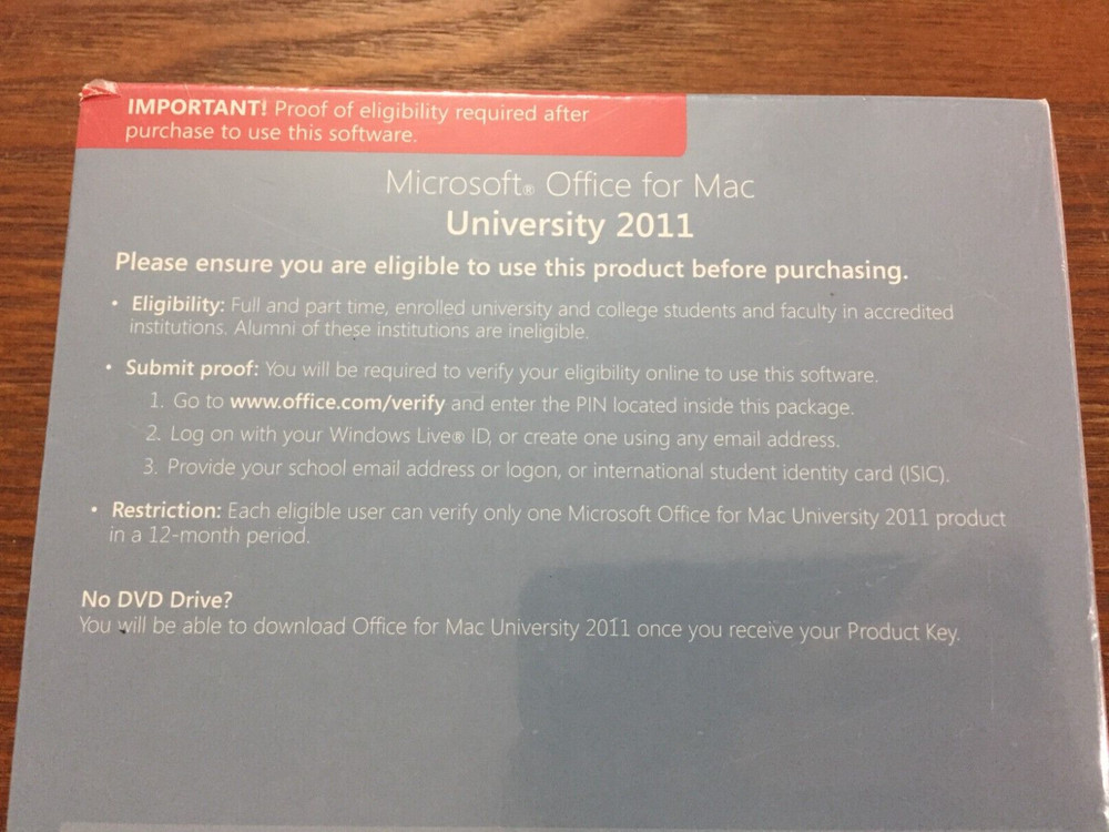 Microsoft Office University 2011 Mac Full Version Academic WPXO - New - Sealed