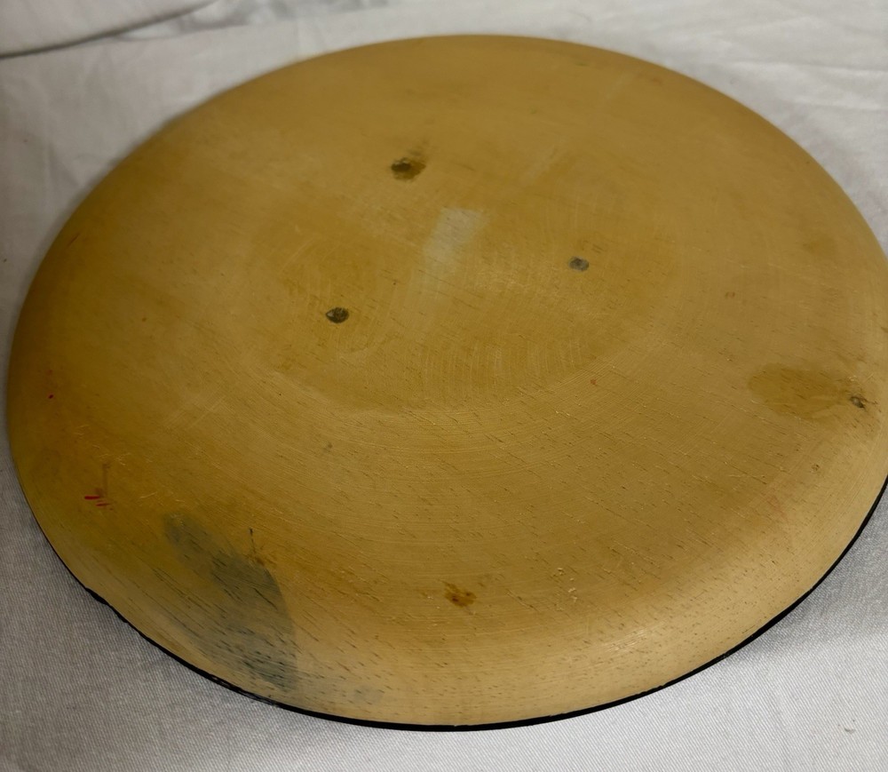 Decorative Wooden Peruvian Plate, Handpainted, 9" Diameter