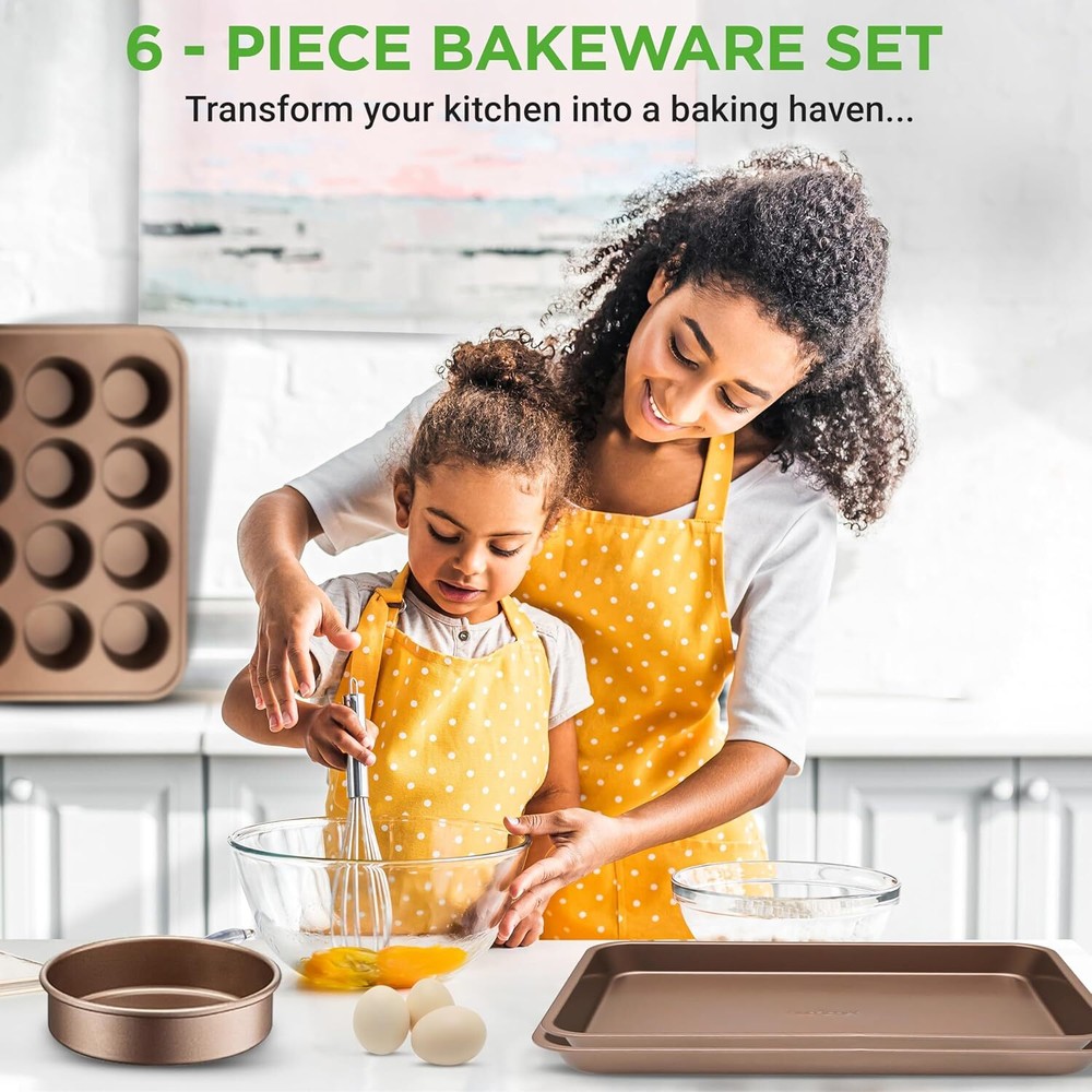 NutriChef NCBK6TR7 6-Piece Nonstick Bakeware Set (Open Box)