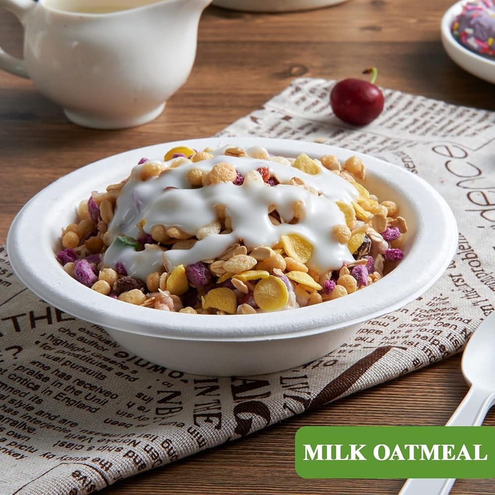 Paper Bowls, Disposable postable Bulk, Eco-friendly Bagasse,