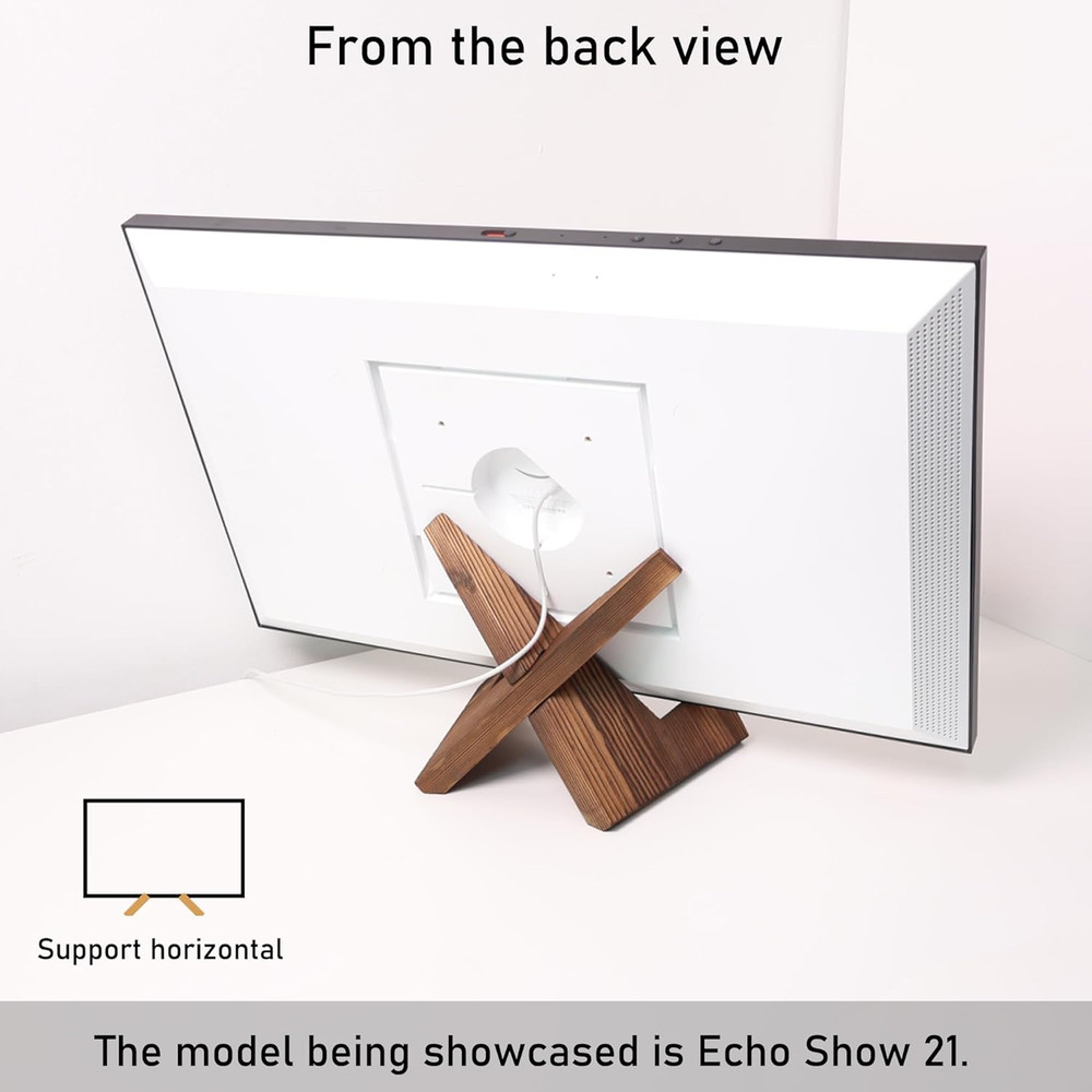 Solid Wood Tablet Computer Stands Compatible for Echo Show 15,Echo Show 21,Supp