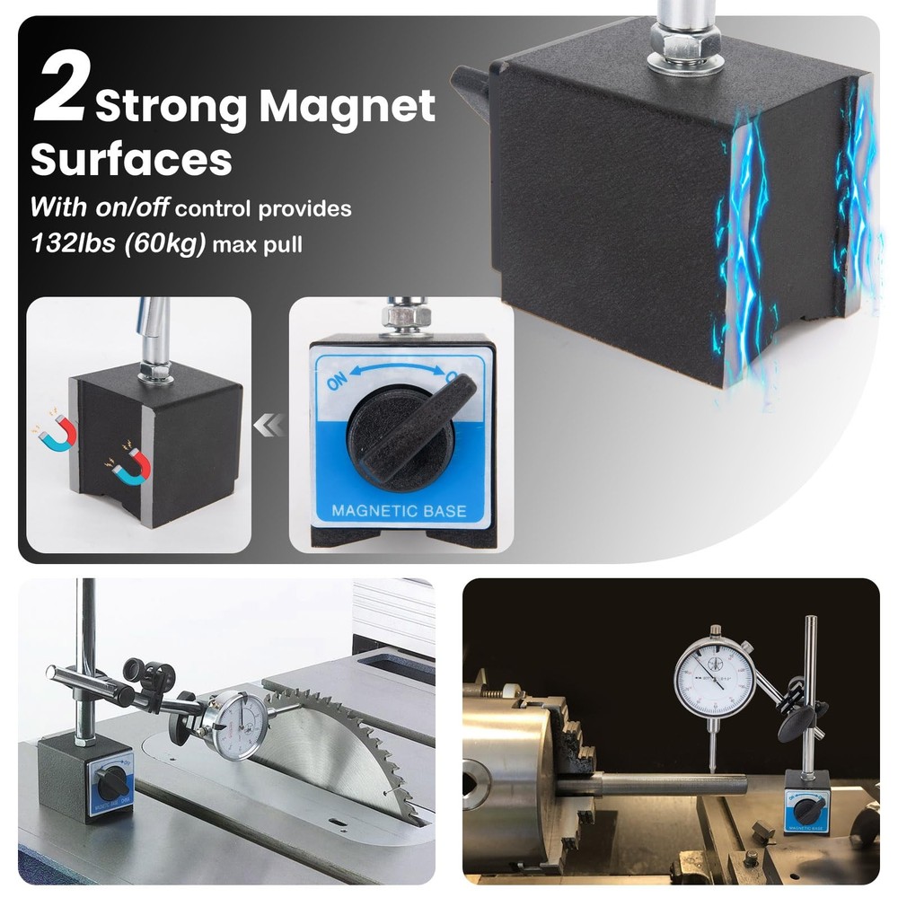 Dial Indicator with Magnetic Base and Point Precision Inspection Set, Dial...