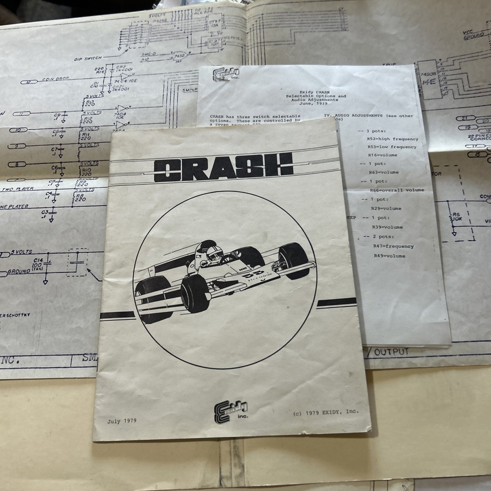 Original Crash EXIDY  arcade  Video game owners Manual