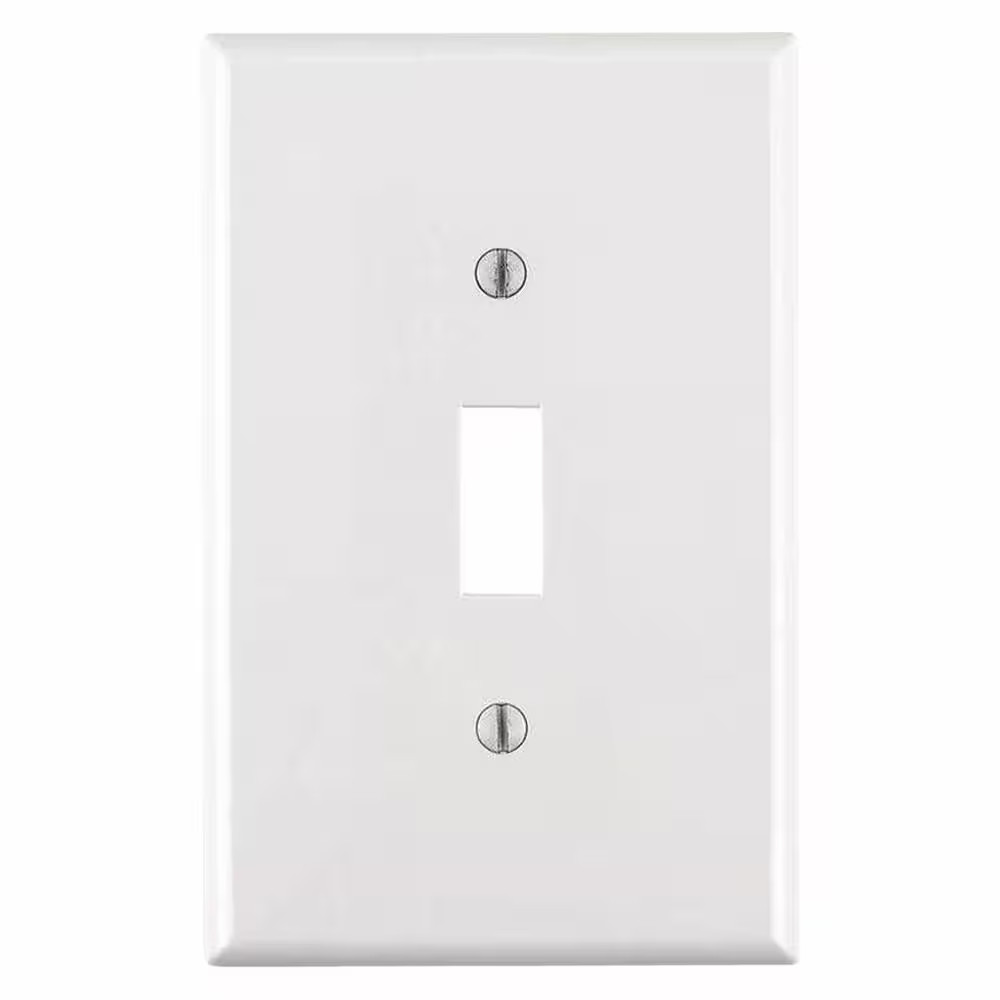1-Gang White Midway Toggle Nylon Wall Plate (10-Pack) NEW