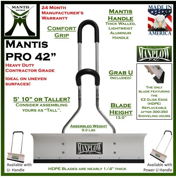 MANPLOW PRO Blade w/ Mantis Handle. (Optional saw blade width : 42" , 32", 24" )