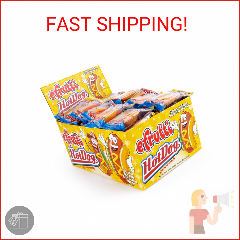 eFrutti Hot Dog Gummis 60 Pack, 19 Ounce