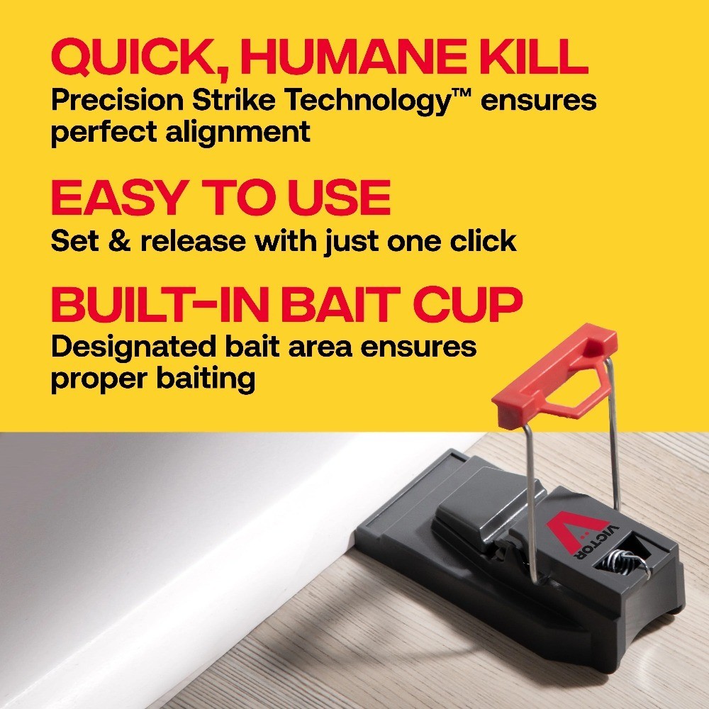 Quick-Kill Mouse Trap for Effective Rodent Control Easy to Set Reusable 2 Pack