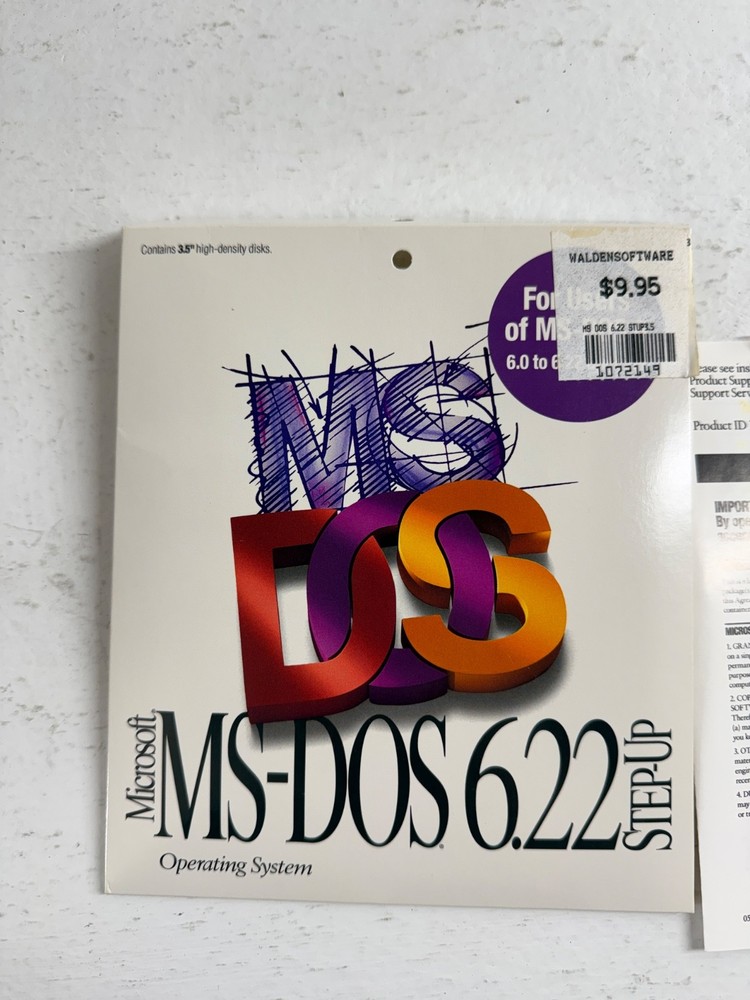 Microsoft MS-DOS 6.22 Step Up 3 3.5" Floppy Disks