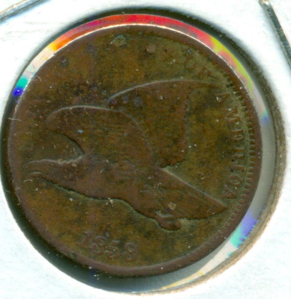 1858 LL FLYING EAGLE CENT, FINE, GREAT PRICE!