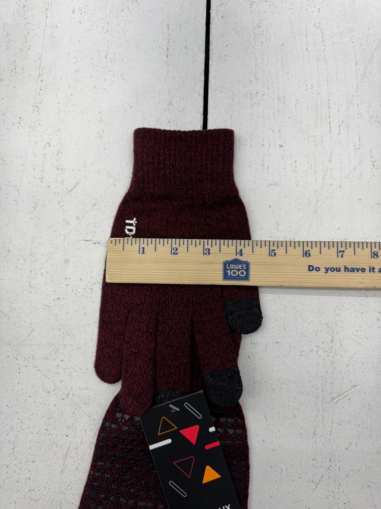 Trendoux One Pair Black Red Grip Tech Touch Gloves Adults Size Large