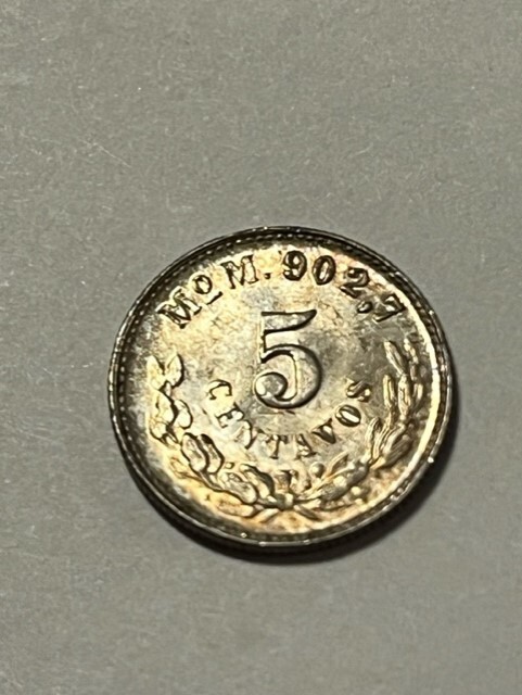 1903-Mo M Mexico 5 Centavos Silver XF++ #15148