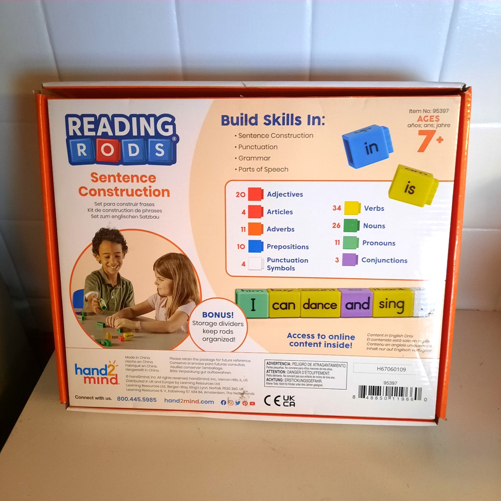 2- Hand2Mind Reading Rods-Sentence Construction- Prefixes & Suffixes-Ages 7+