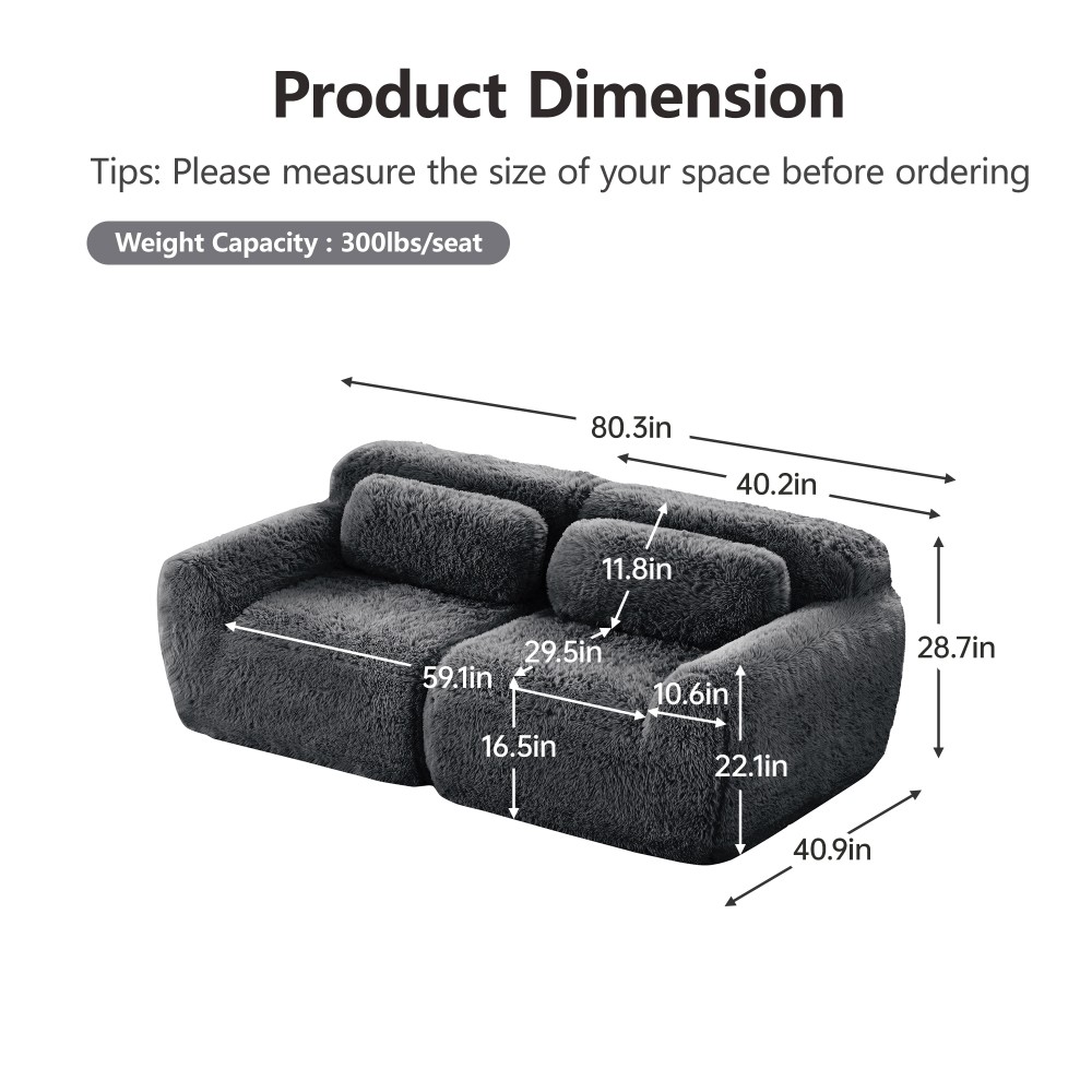 Modular Sectional Sofa Couches 32D High Density Sponge Required Ergonomic Design
