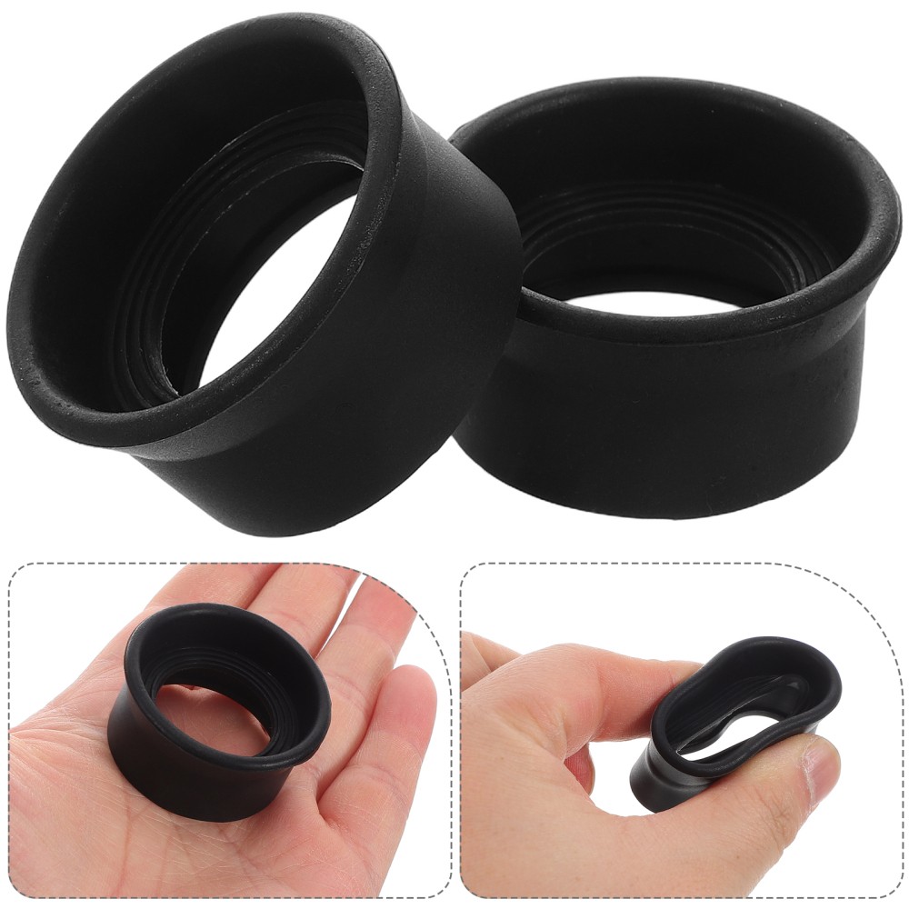 2 Pcs Microscope Eyepiece Cover Rubber Protector Binoculars Parts