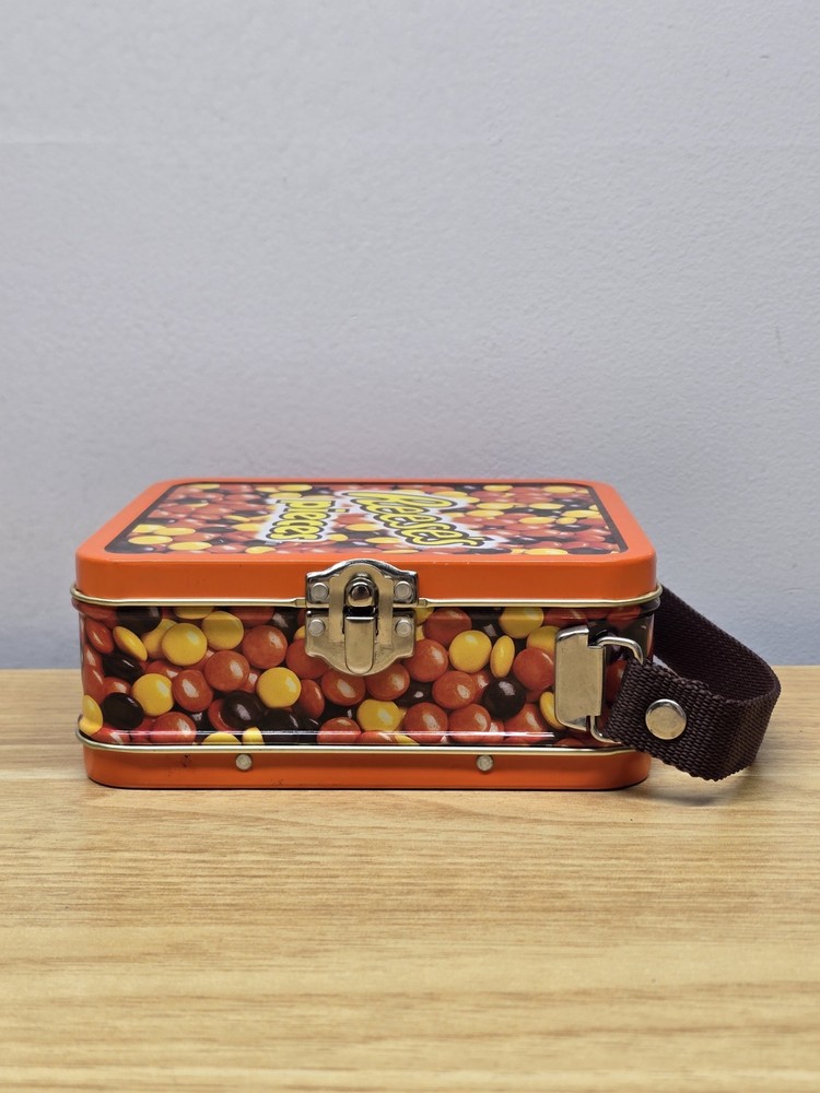 Reese’s Pieces Collectible Lunch Tin Box With Strap Handle